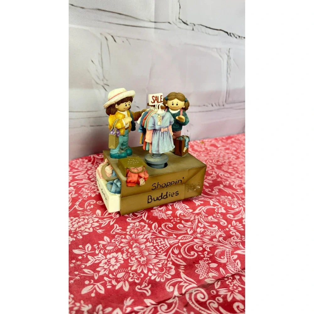 Vintage Shoppin Buddies Musical Figurine Rotating Clothes Rack Shop Til We Drop